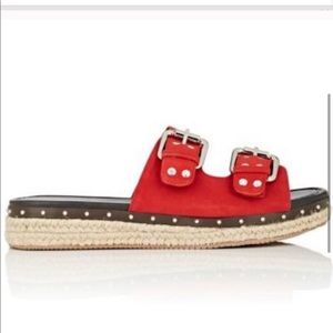 Barney’s New York red studded espadrille sandal ❤️